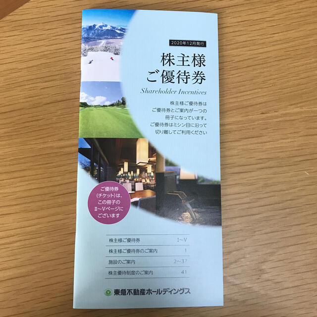 東急不動産ホールディングス 株主優待券 チケットの優待券/割引券(宿泊券)の商品写真