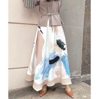 アメリヴィンテージ(Ameri VINTAGE)のMARY PAINTING FLARE SKIRT スカート(ロングスカート)