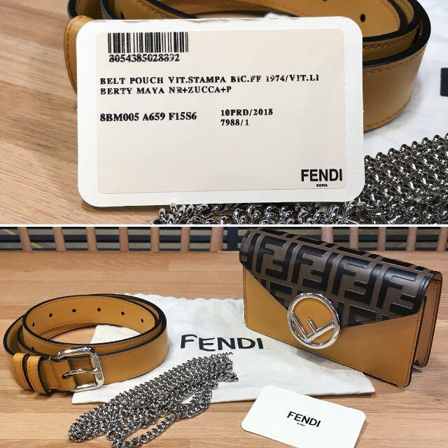 FENDI(フェンディ)のまいまい様の 超美品 フェンディ 現行 ベルトバッグ ポシェット FF柄  レディースのバッグ(ボディバッグ/ウエストポーチ)の商品写真