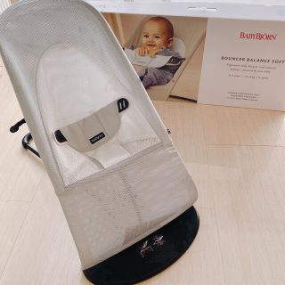 ベビービョルン(BABYBJORN)の美品★ベビービョルン　バウンサー　シルバーグレー　バランスソフト　メッシュ(その他)