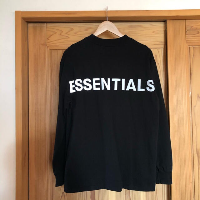 FEAR OF GOD ESSENTIALS 2022SS L/S Tee CANARY エッセンシャルズ ロングスリーブTシャツ 長袖カットソー ロンT フロッキープリント ペールイエロー カナリー サイズS【230331】【新古品】【me04】