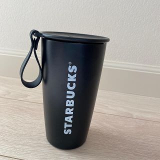 スターバックスコーヒー(Starbucks Coffee)のストラップカップシェイプステンレスボトル(ブラック)(水筒)