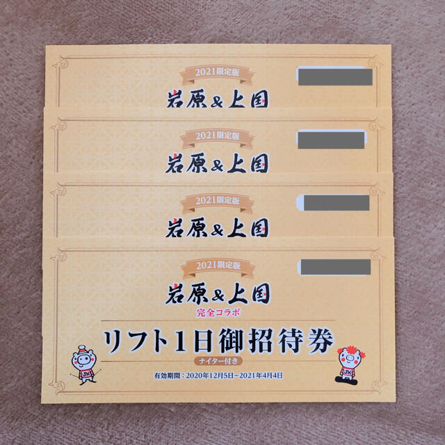 上越国際 岩原 2020-2021シーズン リフト券 ４枚セット www ...