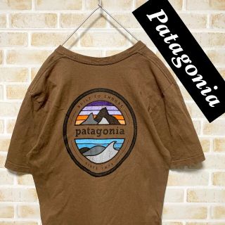 パタゴニア(patagonia)の【デザイン◎】patagonia デザイン 半袖 Ｔシャツ ブラウン サイズM(Tシャツ/カットソー(半袖/袖なし))