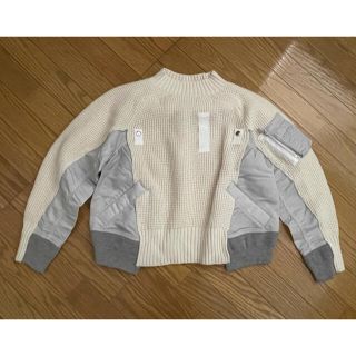 サカイ(sacai)のサカイsacai ma-1 ニットwhite サイズ2(ニット/セーター)