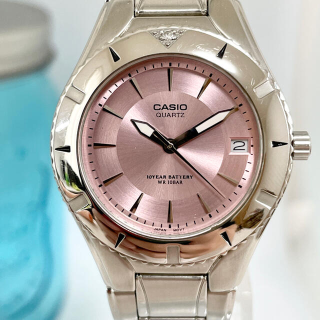 CASIO - 6 カシオ時計 レディース腕時計 新品電池 ピンク シンプルの