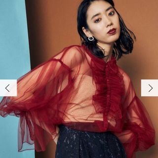 パメオポーズ(PAMEO POSE)のパメオポーズ　Tulle Ruffle Gather SH(シャツ/ブラウス(長袖/七分))