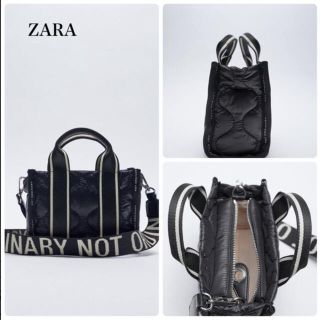 ザラ(ZARA)のテキストディティールナイロンミニトートバッグ(ショルダーバッグ)