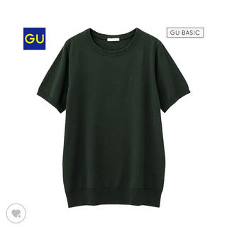 ジーユー(GU)のクルーネックセーター半袖(Tシャツ(半袖/袖なし))