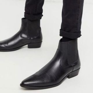 エイソス(asos)のASOS キューバヒール　チェルシーブーツ　ブーツ　厚底ブーツ(ブーツ)