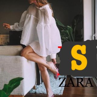 ザラ(ZARA)のzara オーガンザトップス　ブラウス　シースルー(カットソー(長袖/七分))