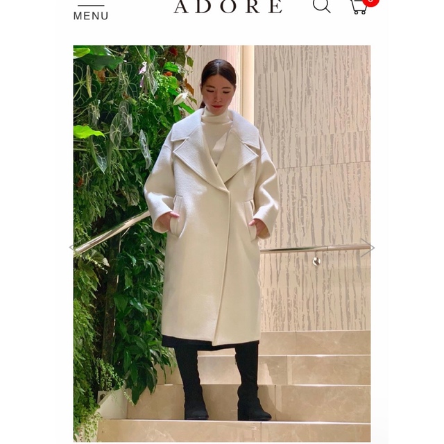 白洋舎済　ADORE アドーア　白系　36 Mコート　保1001