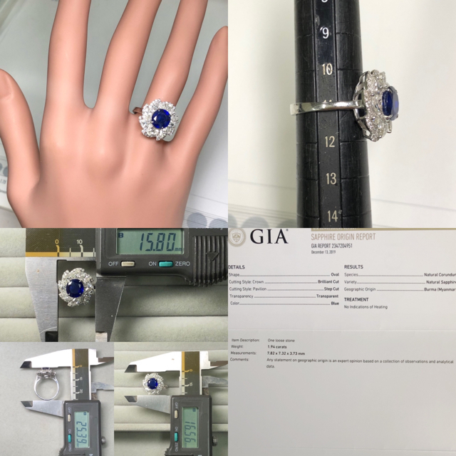 専用Pt900 非加熱ビルマ産サファイア リング - リング(指輪)