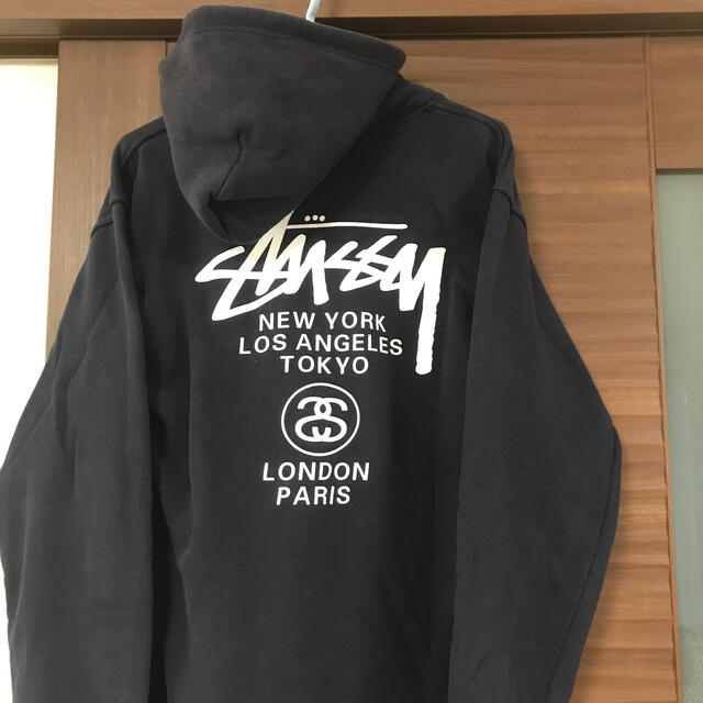 STUSSY(ステューシー)のネイビー　ワンオーナー　アメリカ製　ステューシー　これぞスタンダード！ メンズのトップス(パーカー)の商品写真