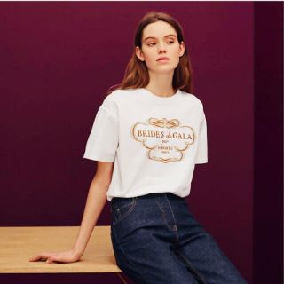 お値下げエルメス　ロゴＴシャツ クルーネック Brides de Gala