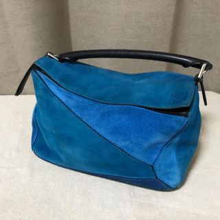 ロエベ(LOEWE)のロエベ　スエード　パズルバッグ　ブルー(ハンドバッグ)