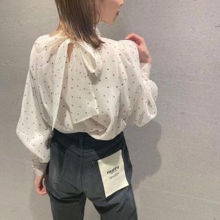オーガンシースルーブラウス ドット