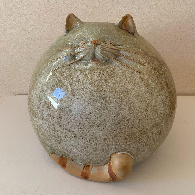 猫 オブジェ 陶器 置物 丸 幸せを呼ぶ 特大 キャットボール 福猫の通販 ...