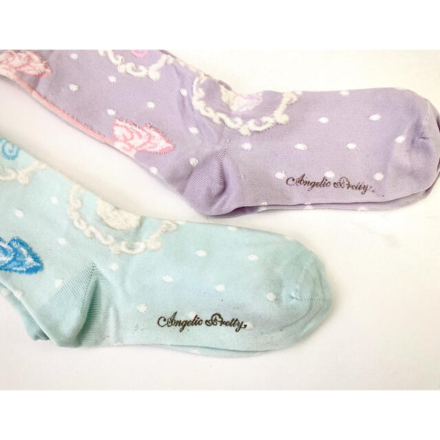 Angelic Pretty(アンジェリックプリティー)のAngelic Prettyオーバーニーハイソックス　2点 USED レディースのレッグウェア(ソックス)の商品写真