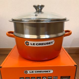 ルクルーゼ(LE CREUSET)の【新品未使用】ル・クルーゼ ココットロンド22 cm スチーマーセット(鍋/フライパン)