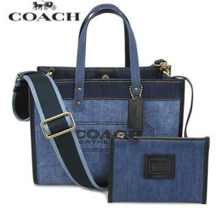 コーチ(COACH)の【新品】COACH デニム トートバッグ ポーチ付き(トートバッグ)