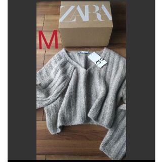 ザラ(ZARA)のZARA　M　ウールブレンドリブセーター(ニット/セーター)