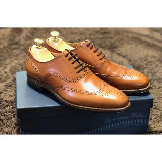 クロケットアンドジョーンズ(Crockett&Jones)の【値引き3/31迄】【新品】スコッチグレイン フルブローグ24.5E ブラウン(ドレス/ビジネス)