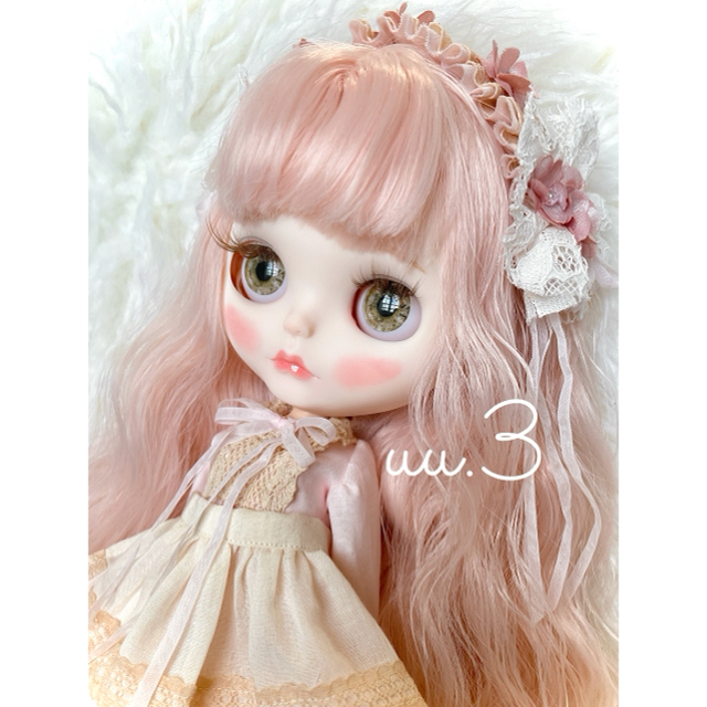 独特な店 アイシードール カスタム ホワイトピンク ふわふわウェーブ