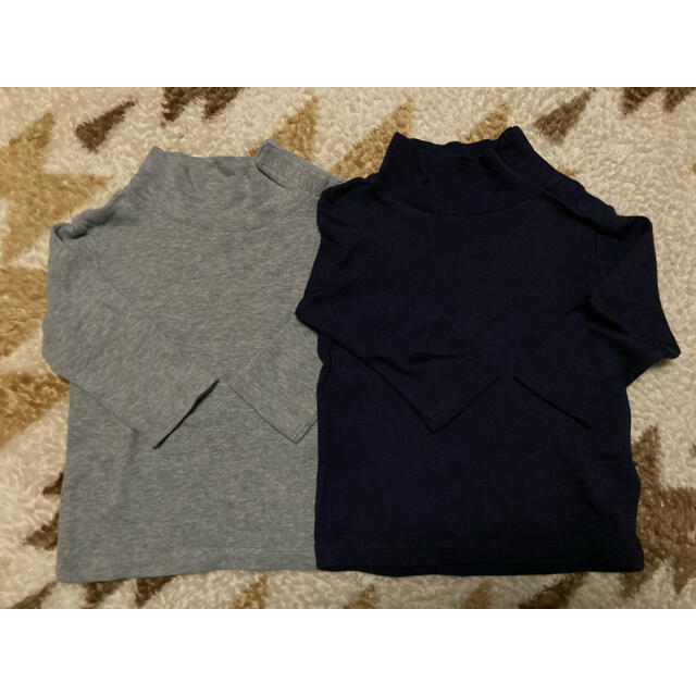 MUJI (無印良品)(ムジルシリョウヒン)の無印良品 ハイネックTシャツ80cm 2枚セット キッズ/ベビー/マタニティのベビー服(~85cm)(Ｔシャツ)の商品写真