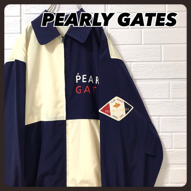 PEARLY GATES(パーリーゲイツ)のパーリーゲイツ ナイロンジャケット 紺×白 バイカラー うさぎ メンズのジャケット/アウター(ナイロンジャケット)の商品写真