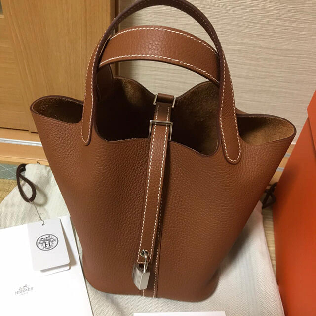 新品 HERMES ピコタン PM ゴールド シルバー金具