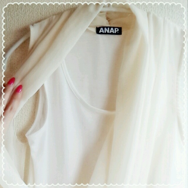 ANAP(アナップ)のANAP　シフォン　ドレープ　トップス レディースのトップス(シャツ/ブラウス(半袖/袖なし))の商品写真