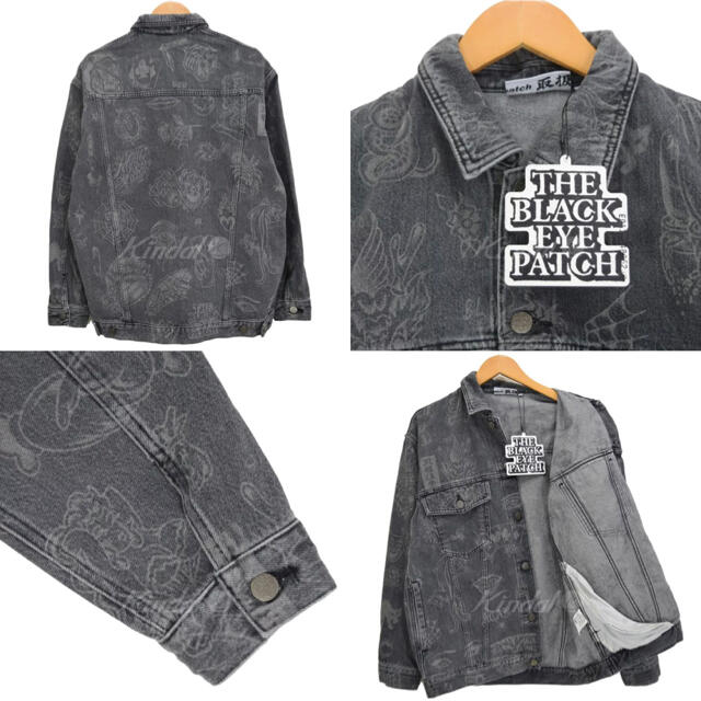 BLACK EYE PATCH DENIM JACKET