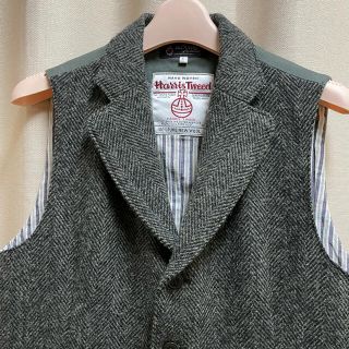 襟付き HARRIS TWEED ハリスツイード OddVest /オッドベスト