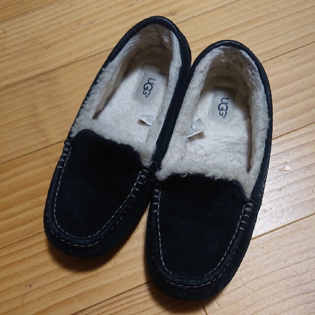 アグ UGG アンスレー ムートン モカシン ローファー ブラック 25