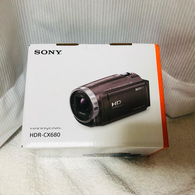 日本初の SONY - ホワイトとブラウン カメラ HDR-CX680 SONY ビデオカメラ