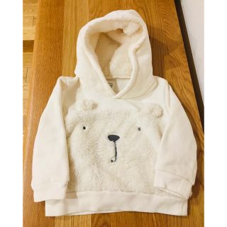 ベビーギャップ(babyGAP)のbabyGAP くま 裏起毛 アイボリー 18-24m 90 パーカー(Tシャツ/カットソー)