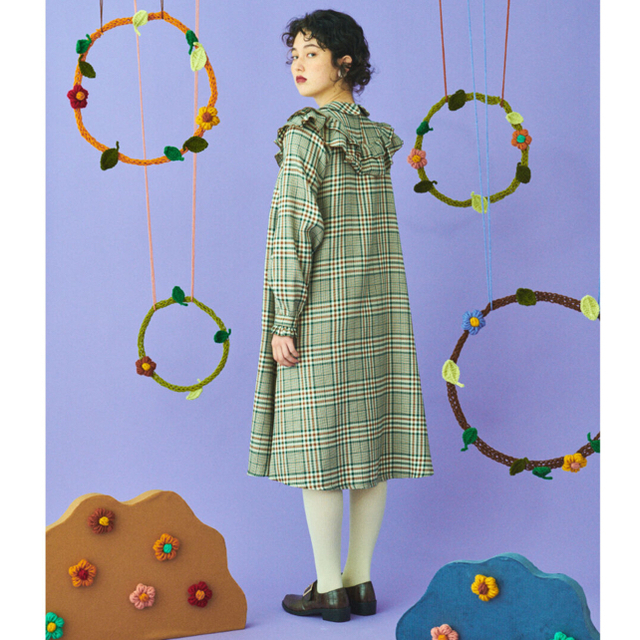 poppy tokyo】あさぎーにょチェックフリルワンピースの通販 by 麩菓子 poppy tokyo】あさぎーにょチェックフリルワンピースの通販 by 麩菓子