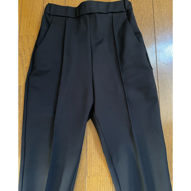 Yori ヨリ 裏起毛ストレッチピンタックパンツ センタープレス ウエスト