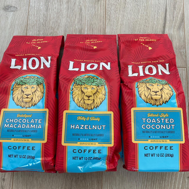 LION(ライオン)のハワイのライオンコーヒー3種283g10オンス入り3個セット 食品/飲料/酒の飲料(コーヒー)の商品写真
