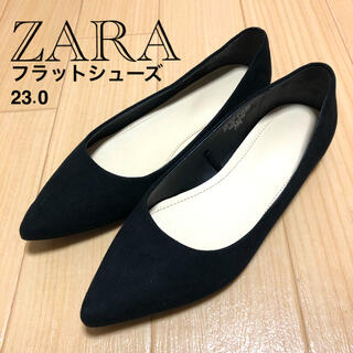 ザラ(ZARA)のフラットシューズ　黒　23.0サイズ(ハイヒール/パンプス)