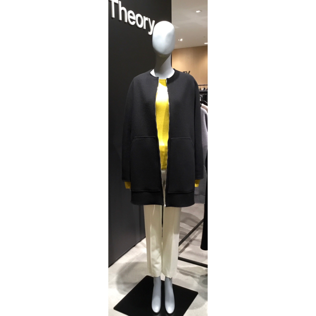 Theory　セオリー　19aw　ノーカラーコート　ブラック　サイズP