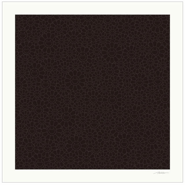 村上隆　ポスター版画　Black Flowers Square ブラックフラワー エンタメ/ホビーの美術品/アンティーク(版画)の商品写真