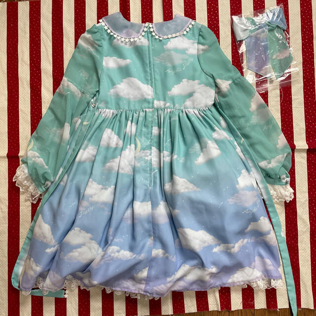 Angelic Pretty(アンジェリックプリティー)のMisty Sky Brilliant Color ワンピースセット ミント レディースのワンピース(ひざ丈ワンピース)の商品写真