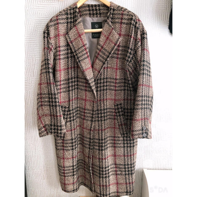 w closet w closet チェックノーカラーコートの通販 by みかん ダブルクローゼットのノーカラーアウター