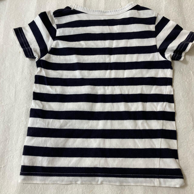 MUJI (無印良品)(ムジルシリョウヒン)の無印良品　キッズ100サイズボーダーTシャツ キッズ/ベビー/マタニティのキッズ服女の子用(90cm~)(Tシャツ/カットソー)の商品写真