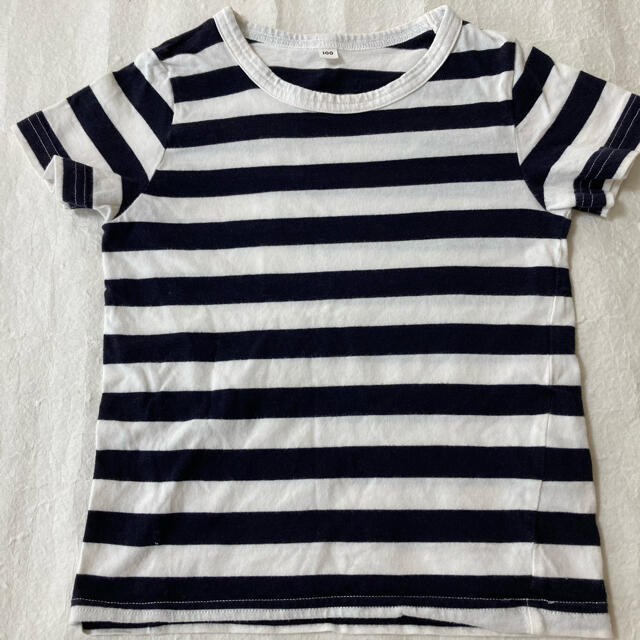 MUJI (無印良品)(ムジルシリョウヒン)の無印良品　キッズ100サイズボーダーTシャツ キッズ/ベビー/マタニティのキッズ服女の子用(90cm~)(Tシャツ/カットソー)の商品写真