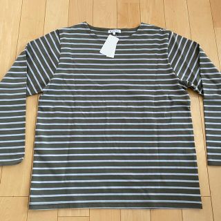 グローバルワーク(GLOBAL WORK)のたかちんさん専用　新品　グローバルワーク　ボーダー　バスク　ロング　グリーン　L(Tシャツ/カットソー(七分/長袖))