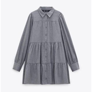 ザラ(ZARA)のZARA シャツワンピース Ｌサイズ 今季(ひざ丈ワンピース)