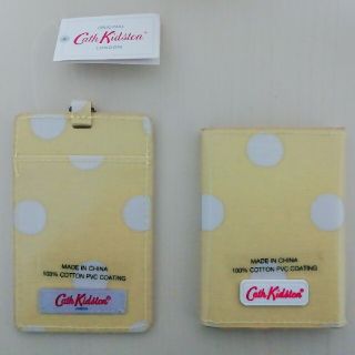 キャスキッドソン(Cath Kidston)のキャスキッドソン　ボタンスポット 2点 セット ウォームイエロー(名刺入れ/定期入れ)